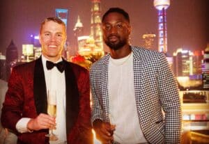 Co-founders of Wade Cellars, Jamie Watson and Dwyane Wade together in China